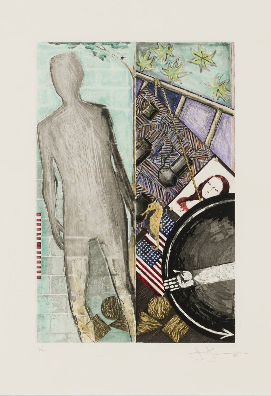 Artwork by Jasper Johns, presented by Modern Times Fine Art